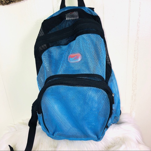 teal mesh backpack